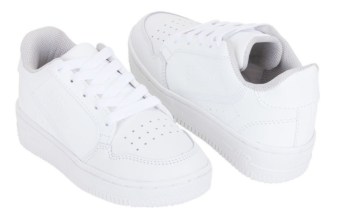Tenis Blancos Escolar Tipo Bota Air Blasito Unisex 02912