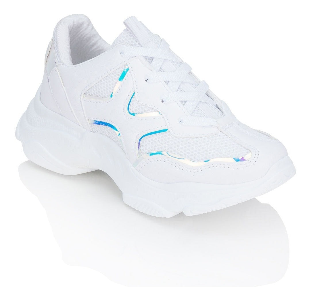 Tenis Blancos Casuales Plataforma Dama Tornasol Neo Sport 02962