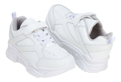 Tenis Escolar Casual Niños Blanco Blasito 02898-02900