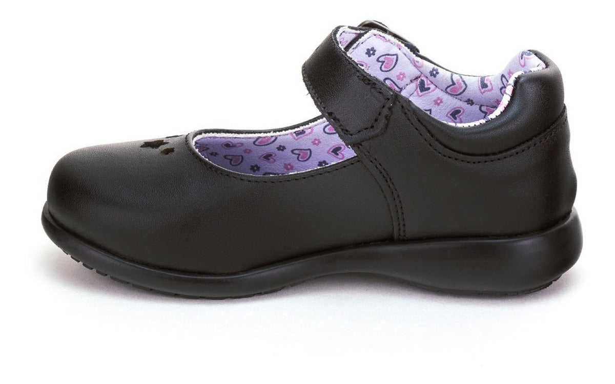 Zapato Escolar Bambino Para Niña Negro Hebilla 02906