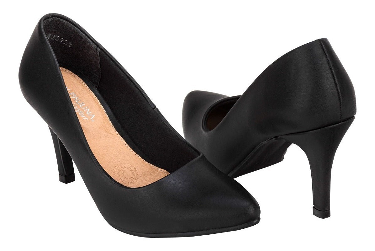 Zapatilla Dama Tacón Negro Lady Paulina 02290