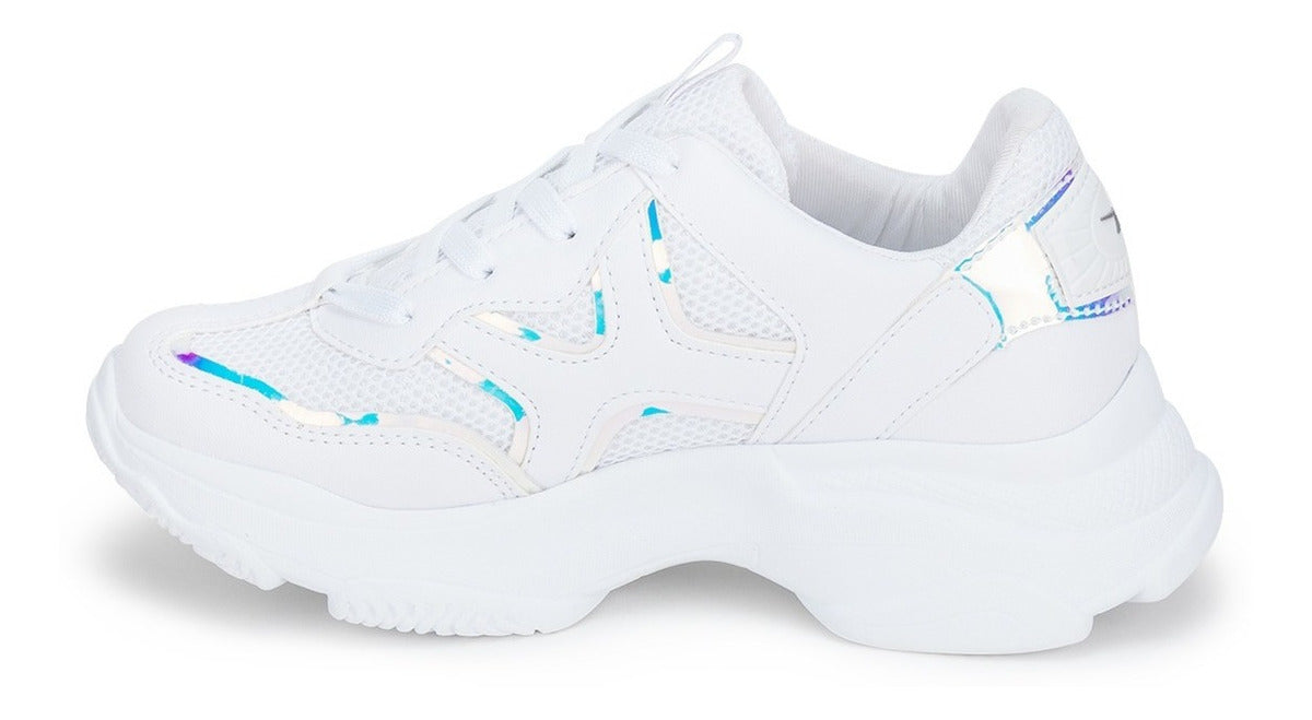 Tenis Blancos Casuales Plataforma Dama Tornasol Neo Sport 02962