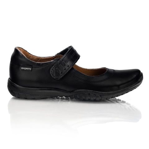 Zapatos Escolares Niña Negros Piel Casuales Flats Coqueta 00141-140-337-339