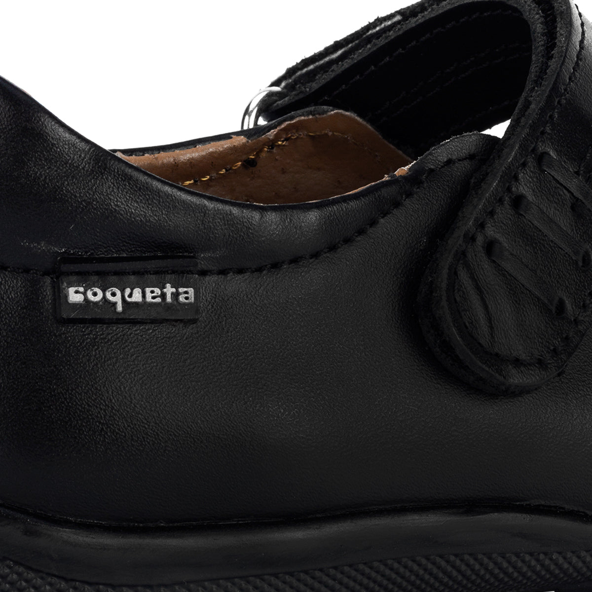 Zapatos Escolares Niña Negros Piel Casuales Flats Coqueta 00140/141