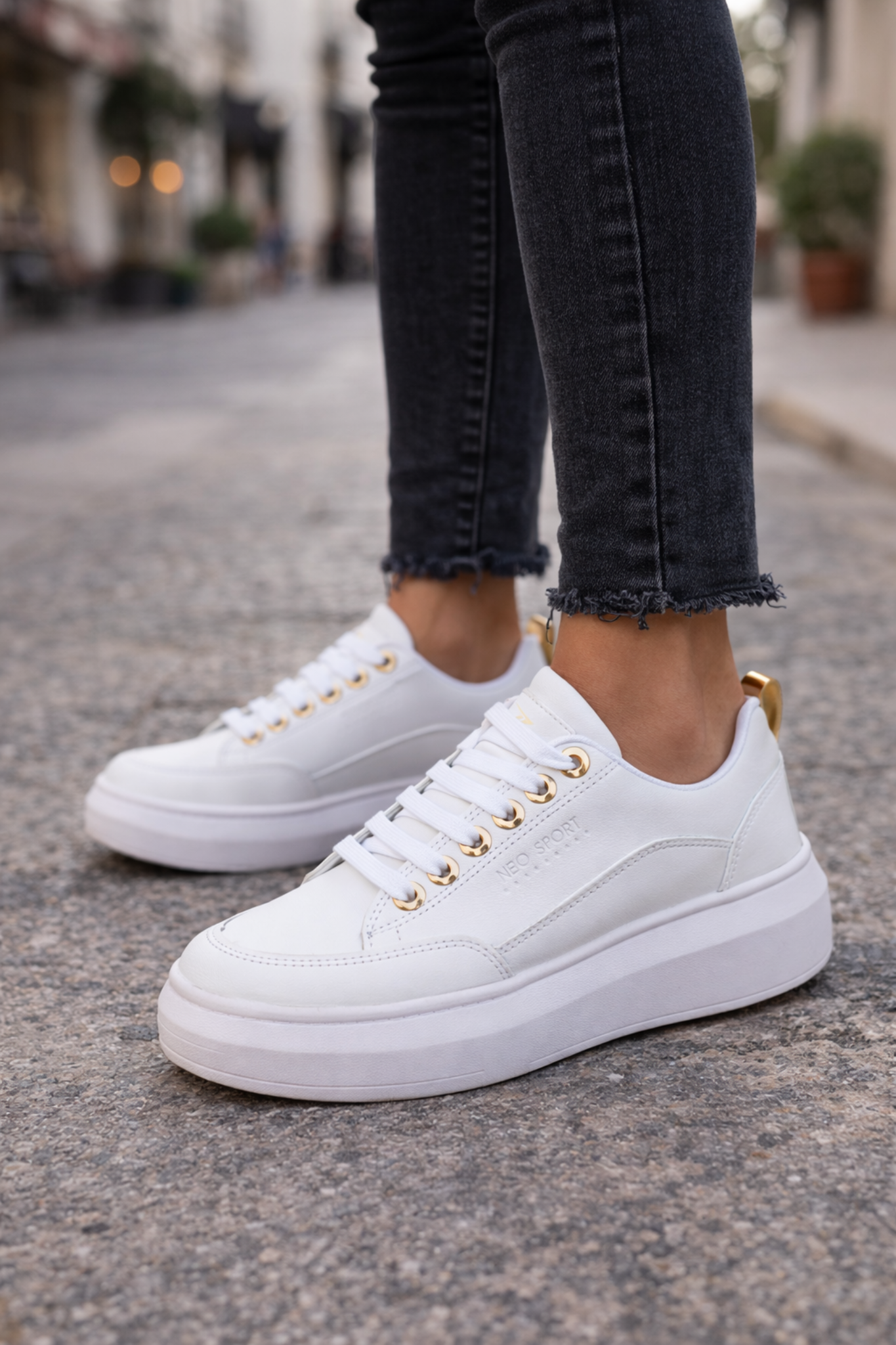 Tenis Blancos Moda Urbano Para Mujer Neo Sport 03965