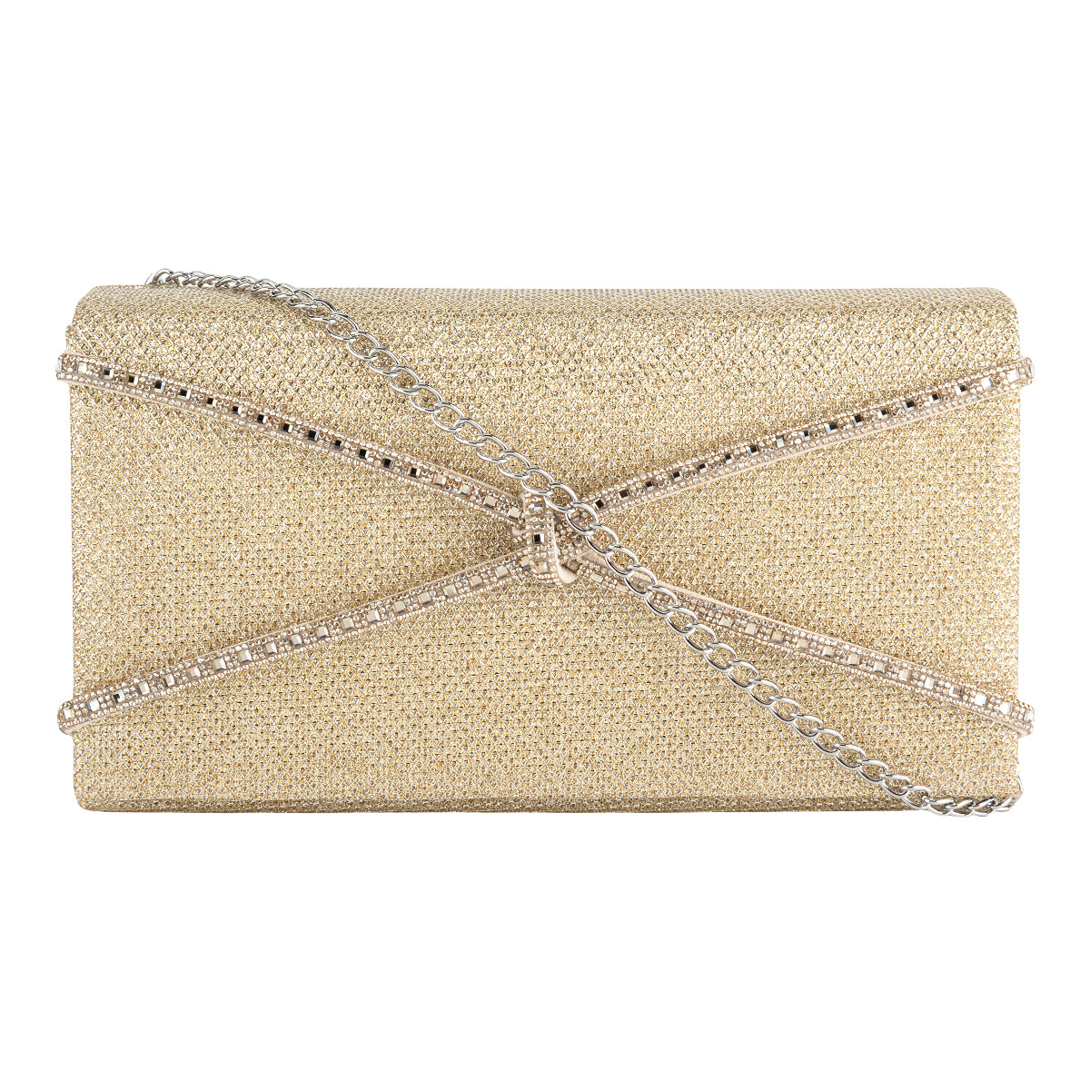 Bolsa De Fiesta Dorada Para Mujer Happy Shoes 08434