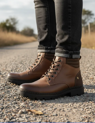 Bota De Cuero Casual Para Hombre Merano 08288