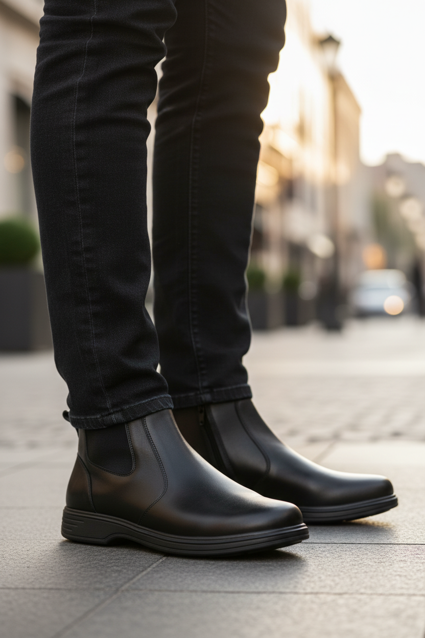 Bota De Piel Chelsea Para Hombre Flexi 00924