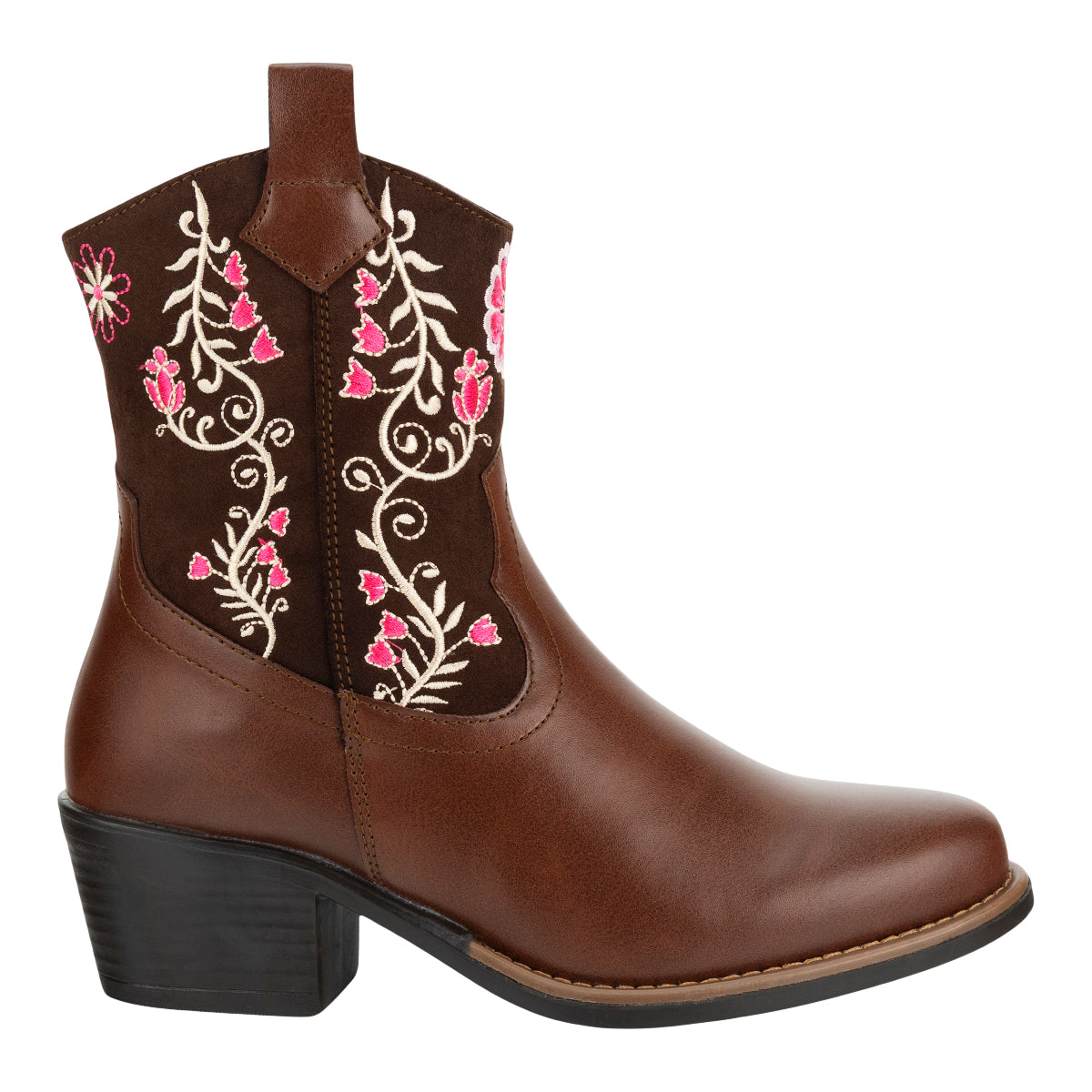 Botín Vaquero Bordado Floral Para Mujer Dominq 09279
