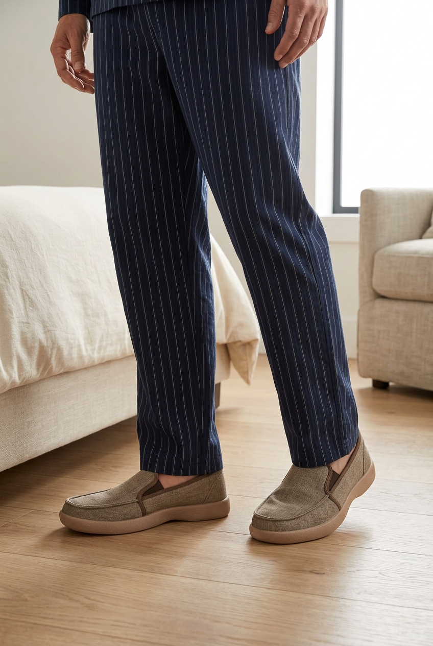 Pantufla Mocasín Slip-On Lona Para Hombre Tzirate 09507