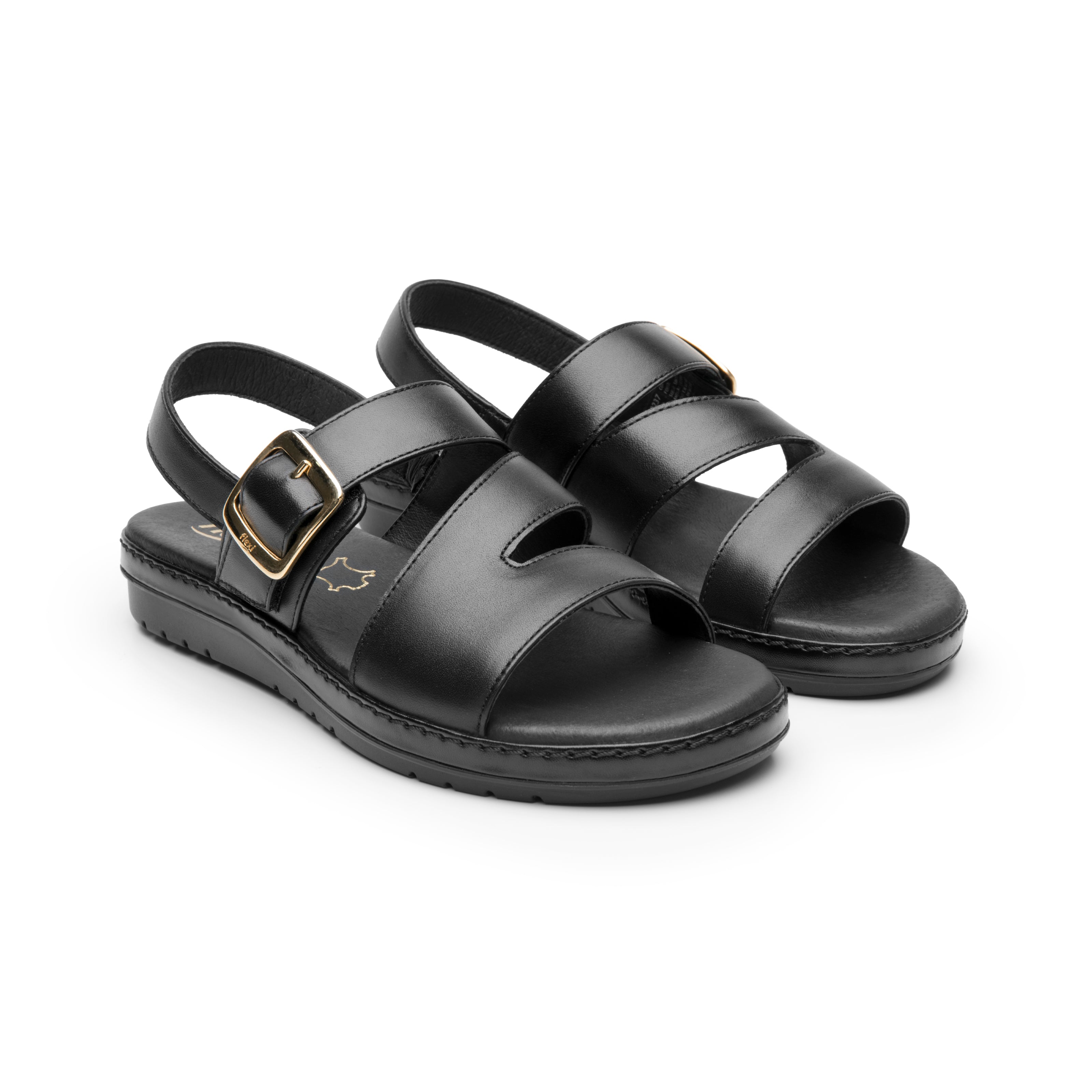 Sandalia Flexi Para Dama Casual Piso Hebilla 08578-08579