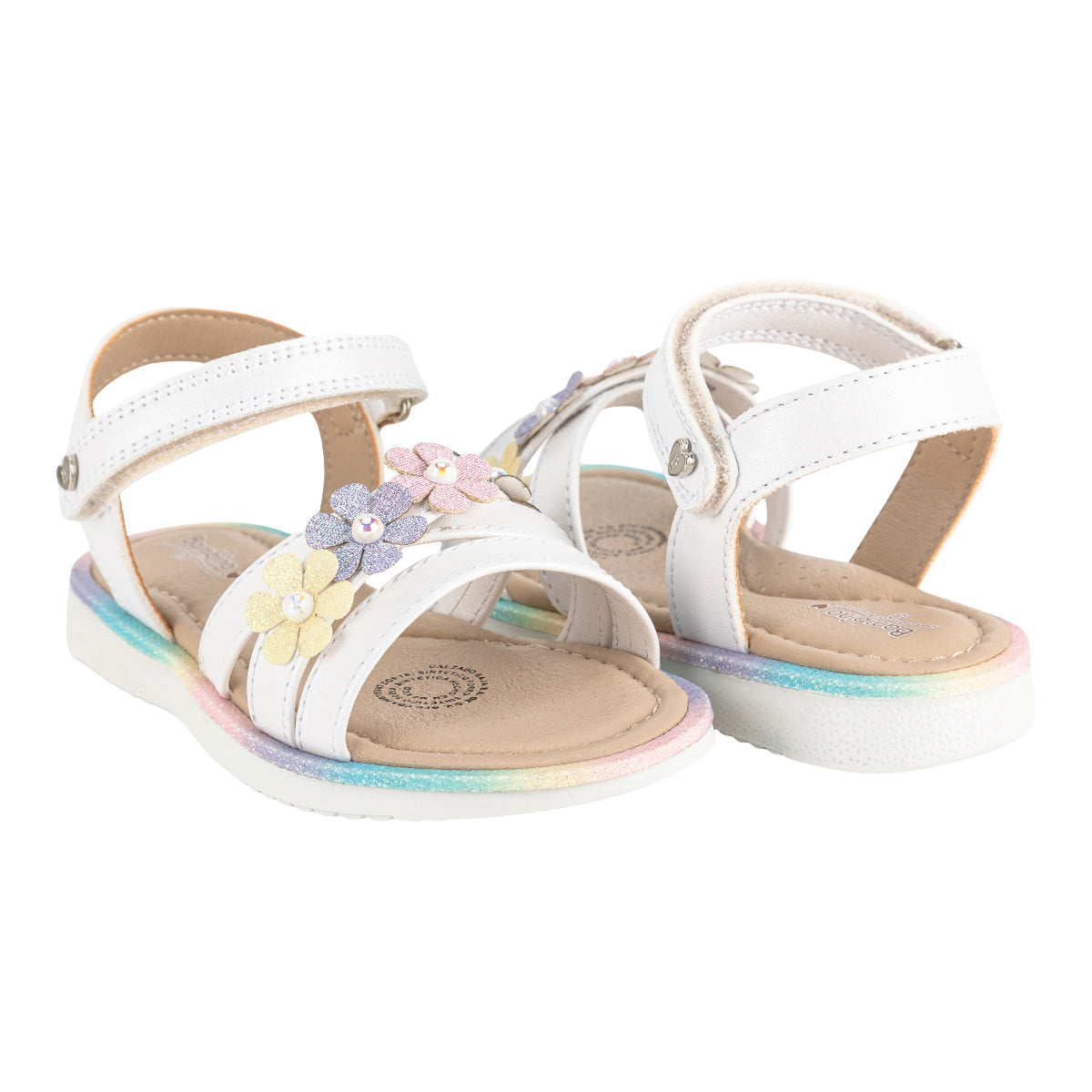 Sandalia Flores Para Niña Bambino 08481