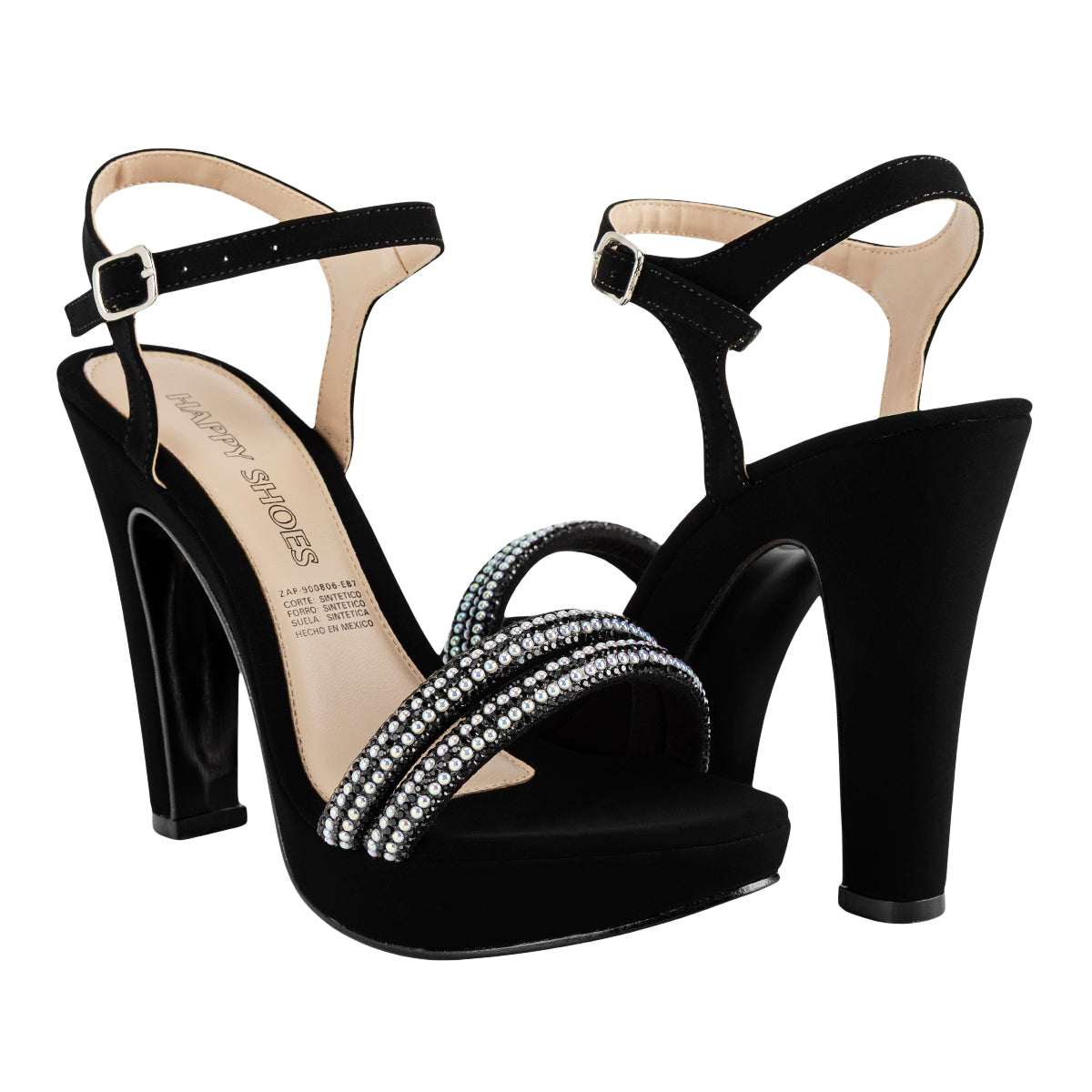 Sandalia Happy Shoes Para Mujer Fiesta Pedrería 09005