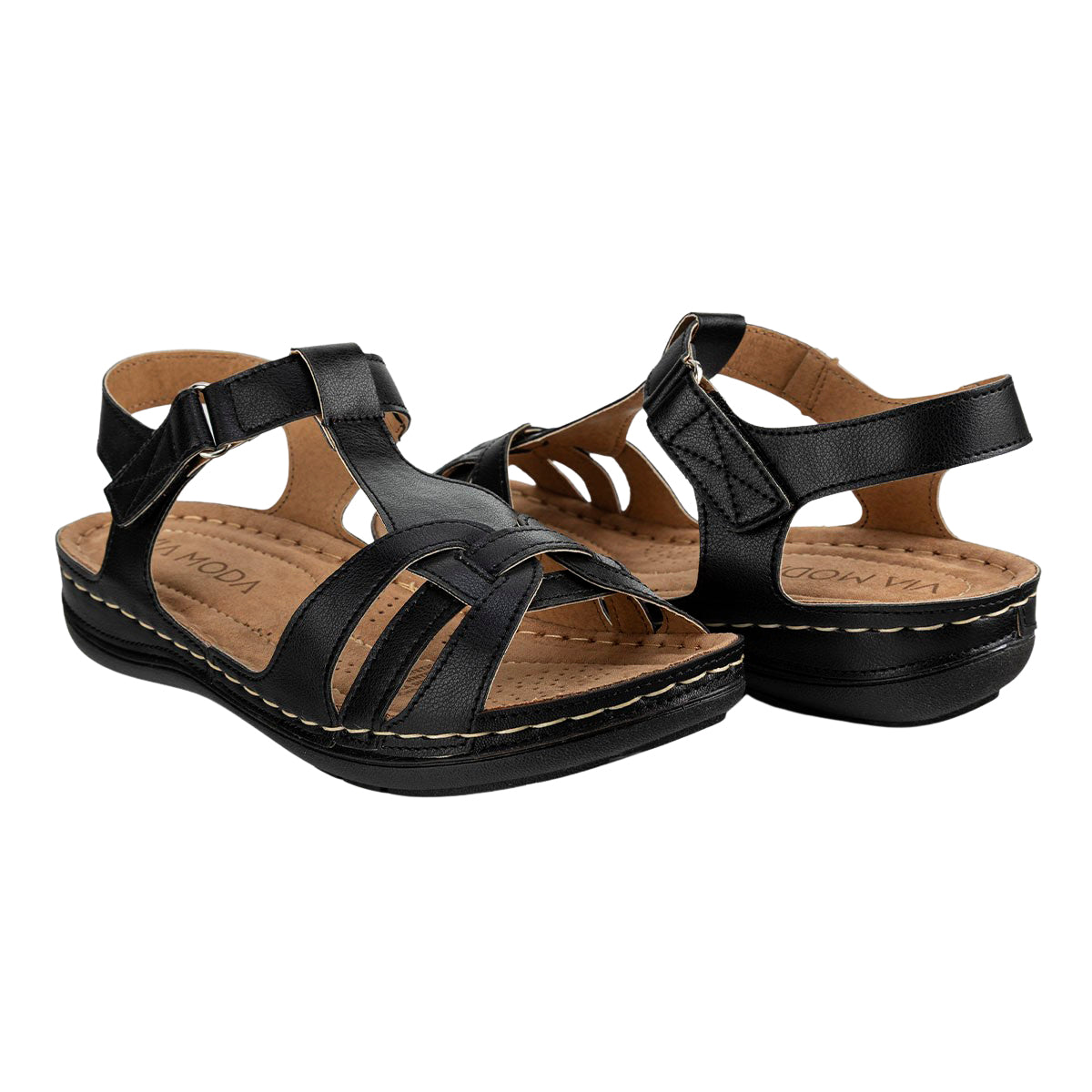 Sandalia Piso Tiras Para Mujer ViaModa 06549 Viamoda Sandalias Viamoda Calzado con Estilo en México