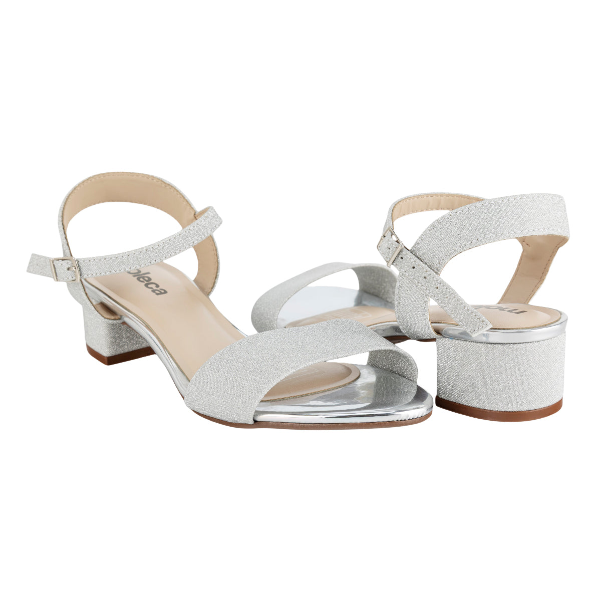 Sandalia Silver Glitter Para Mujer Moleca 08130-31