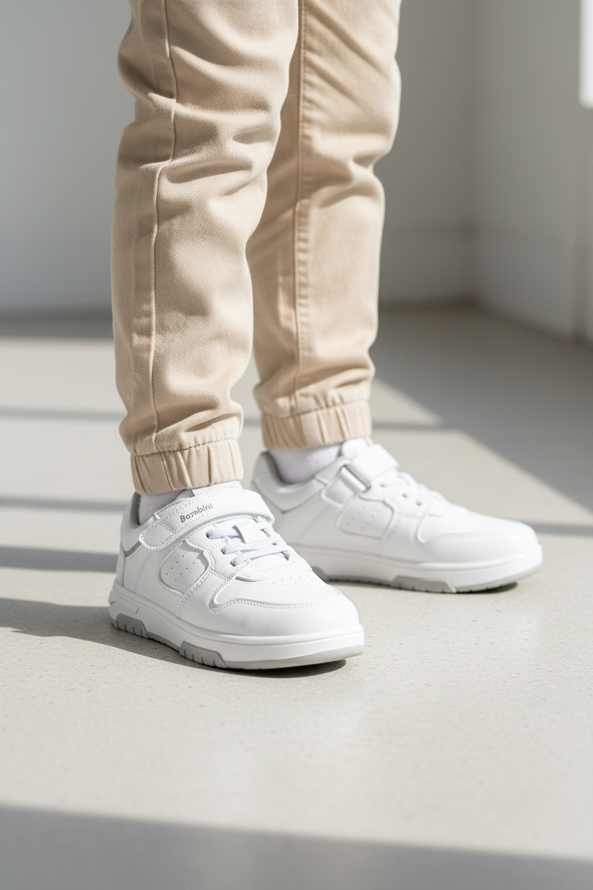 Tenis Bambino Escolar Blancos Para Niño 08925