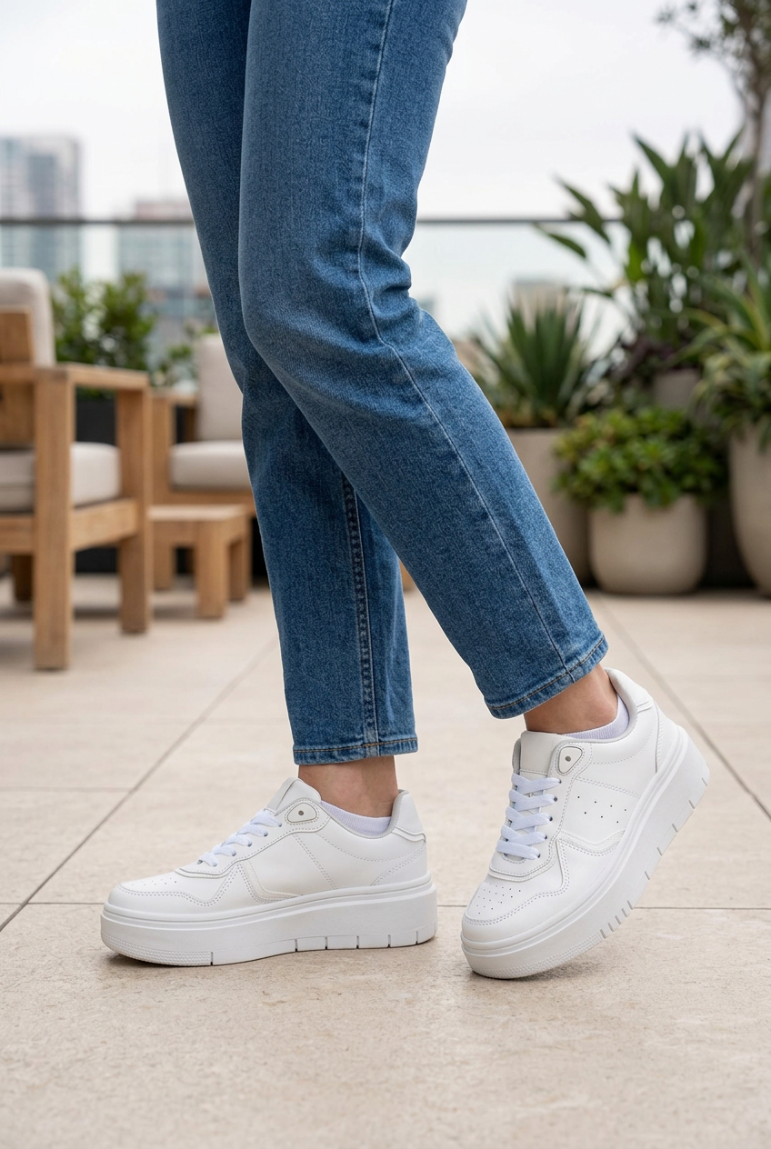 Tenis Blanco Escolar Para Mujer Neo Sport 09025