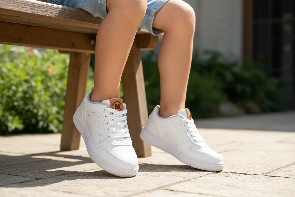 Tenis Blancos Escolar Confort Para Niño Molekinho 08933