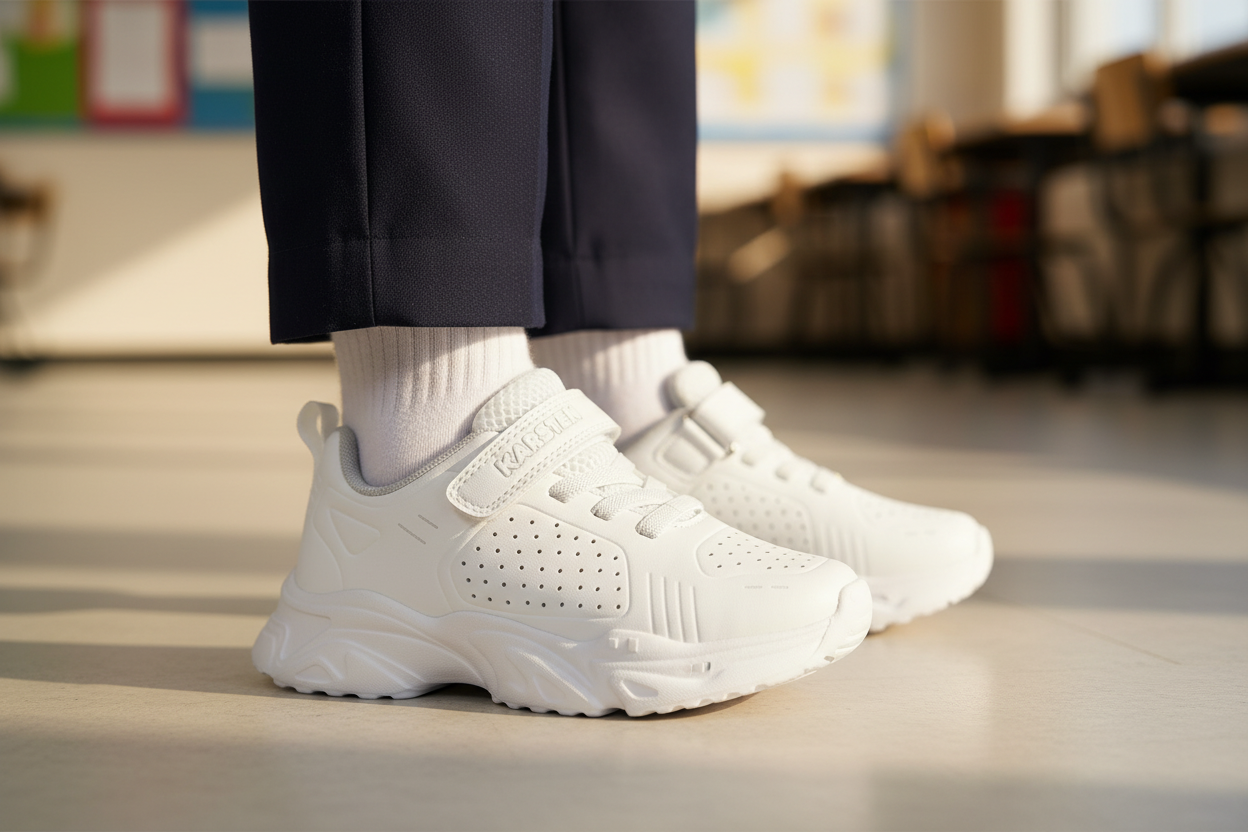 Tenis Escolar Blanco Para Niño Karsten 09420