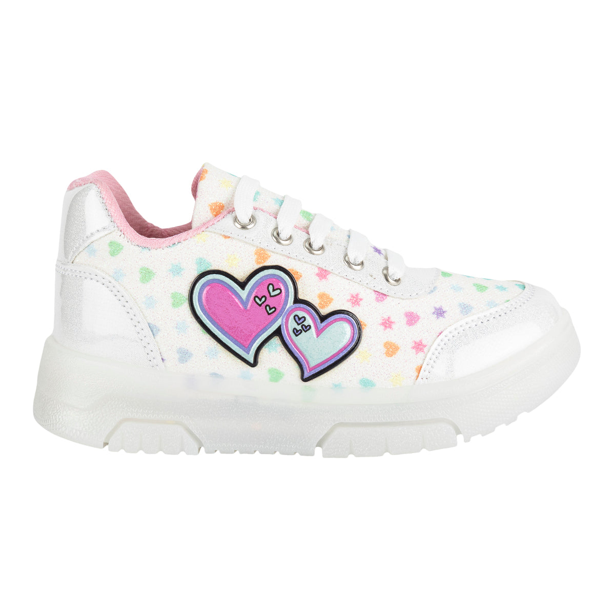 Tenis Happy Shoes Para Niña Corazón Luces Led 09061