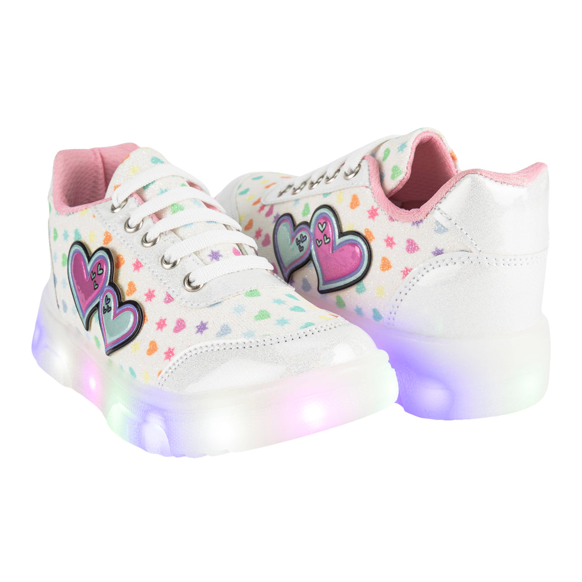 Tenis Happy Shoes Para Niña Corazón Luces Led 09061