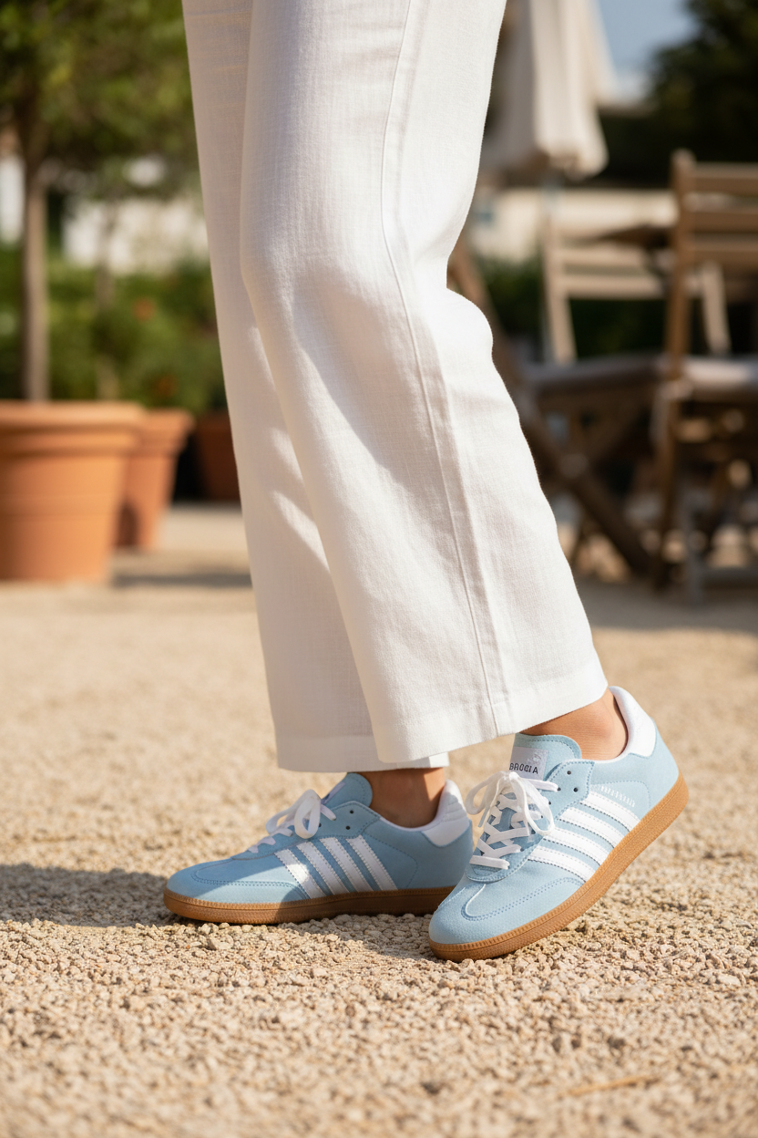 Tenis Moda Casual Para Mujer Perugia 06477/78 Blanco-Azul Perugia Tenis Perugia Calzado con Estilo en México