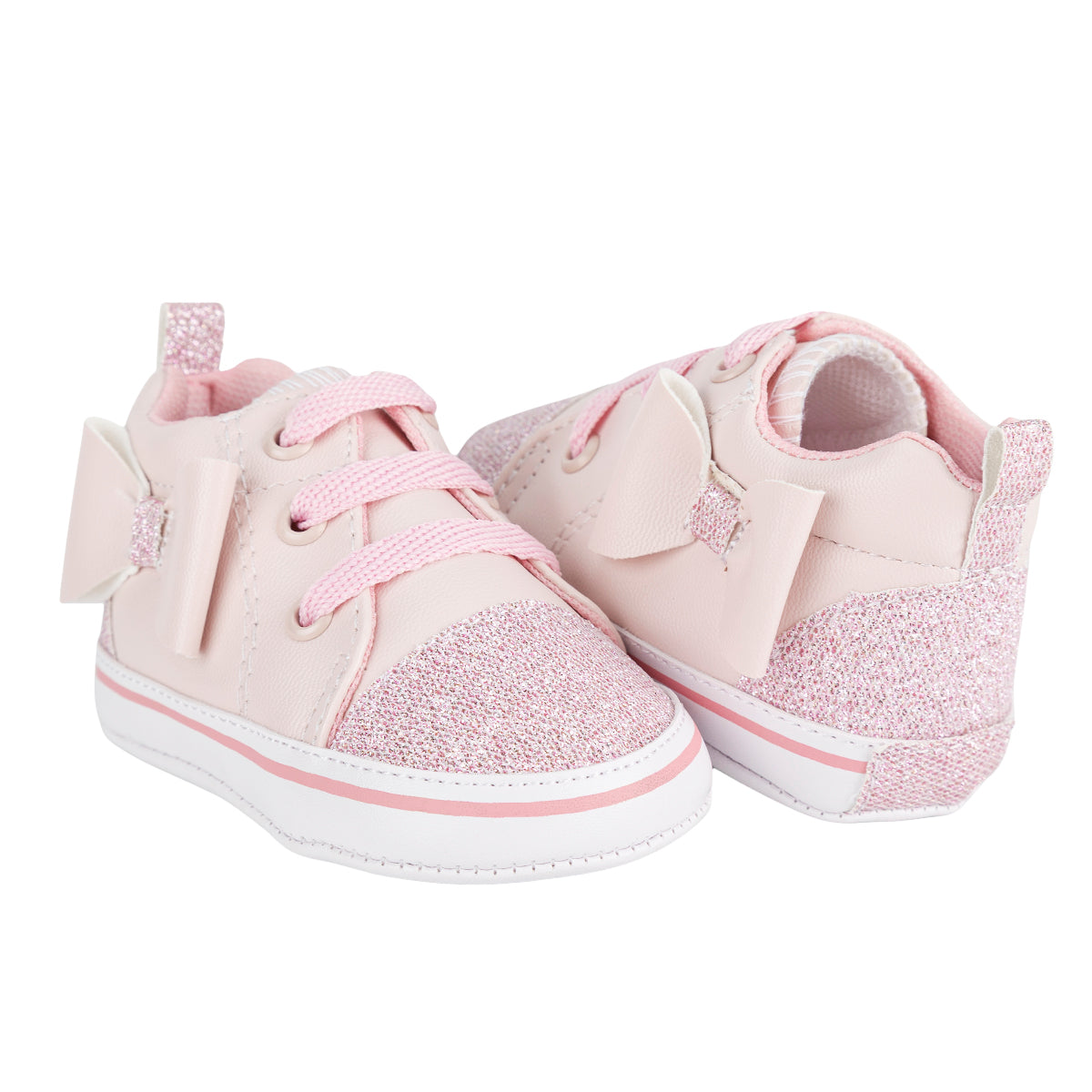 Tenis Moño y Brillo Glitter Para Bebé Peke Kids 09499 Peke Kids Tenis Peke Kids Calzado con Estilo en México