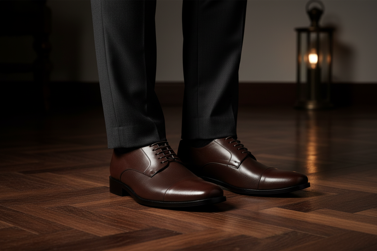 Zapato De Piel Granulado Para Hombre Maxdel 09053