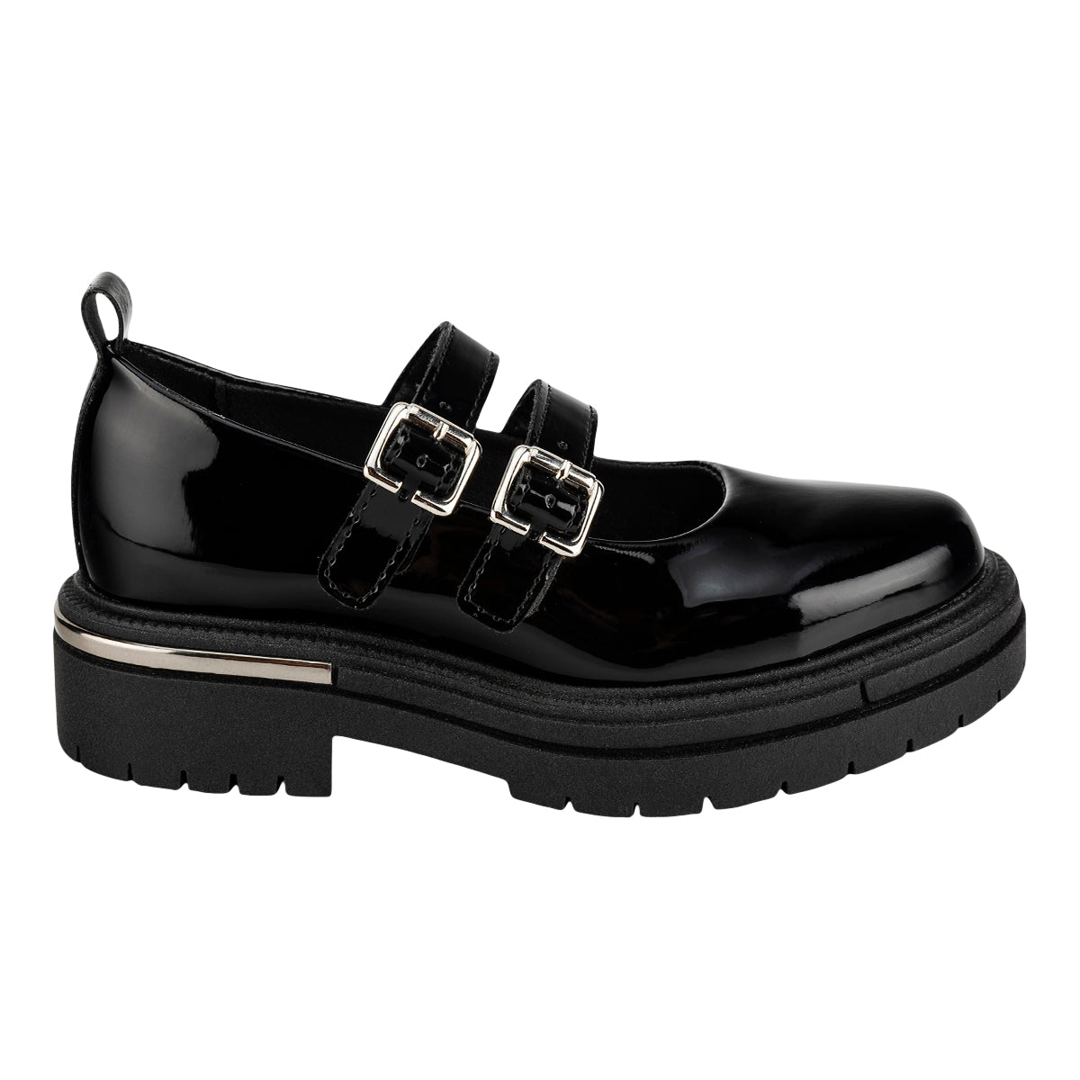 Zapato Escolar Chabelo Para Niña Mocasín Doble Hebilla 07227 Chabelo Escolar Chabelo Calzado con Estilo en México