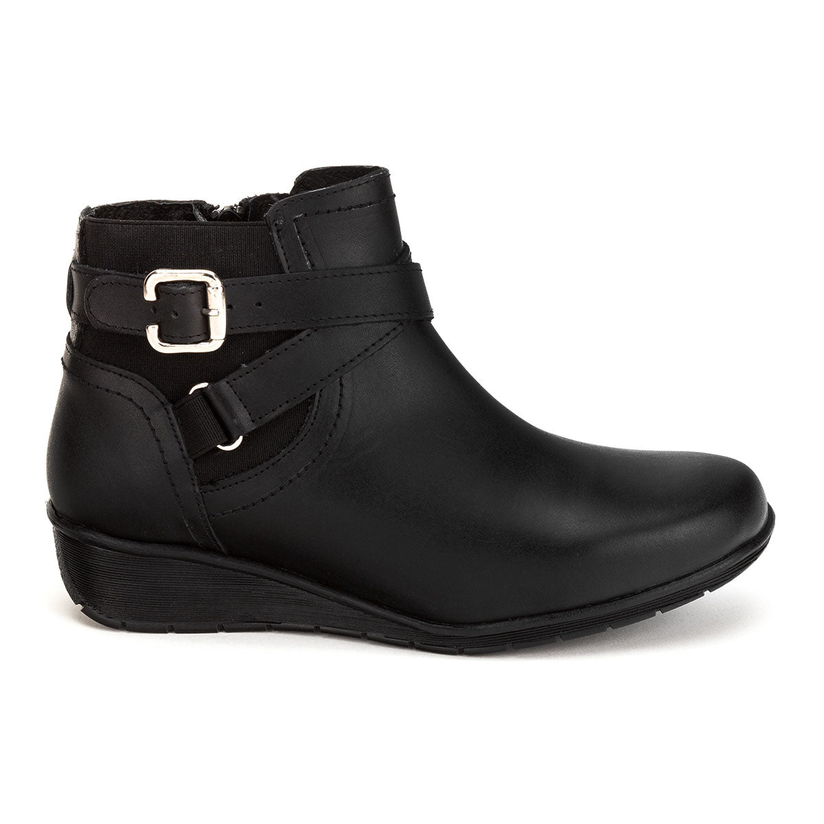 Bota Botín Piel Negro Tacón corrido Para Mujer Epidemia 02046