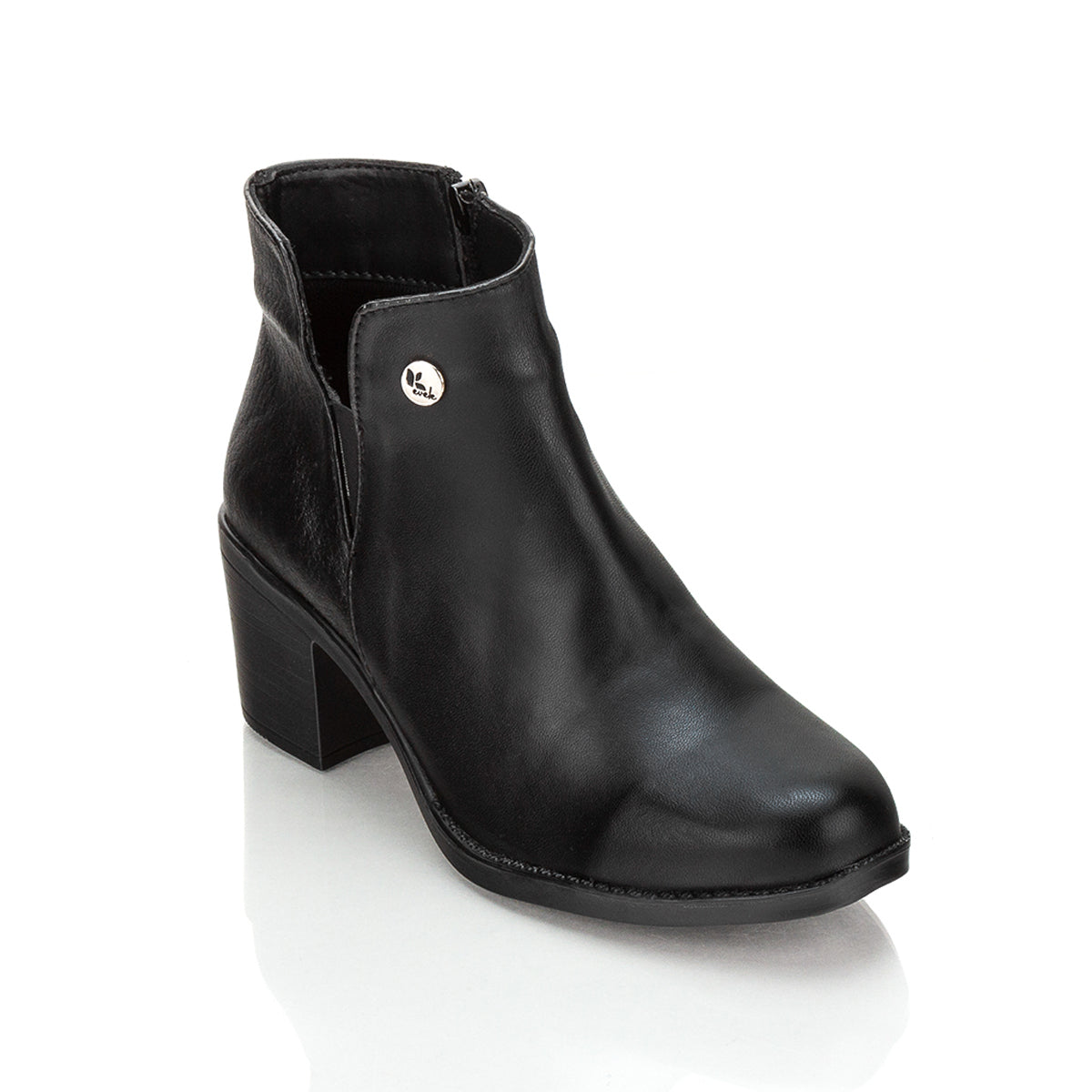 Botín Casual de Piel con Tacón Para Mujer Kevek 03867