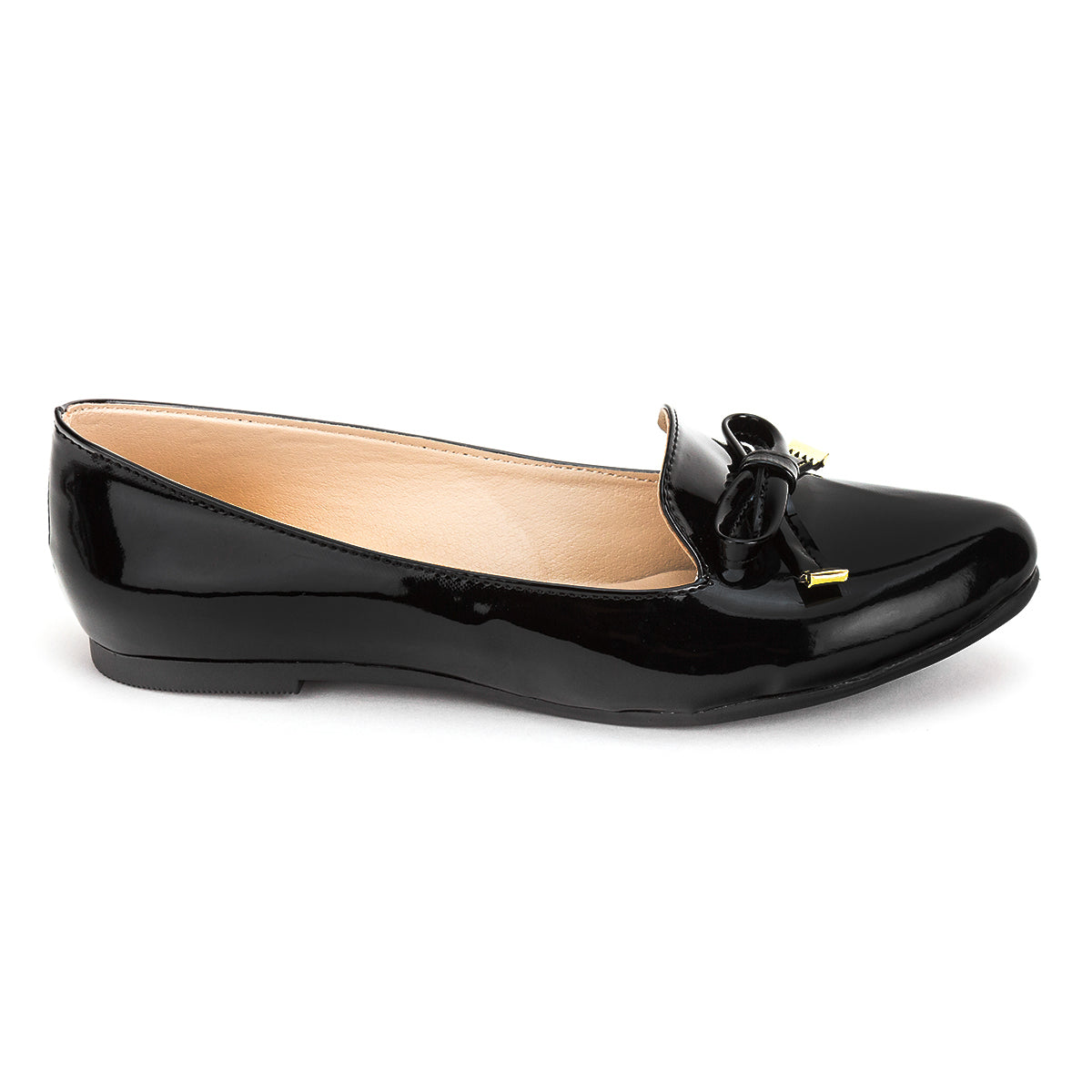 Zapato Flat Balerina Dama Charol Moño Penny Lane Tres Reyes