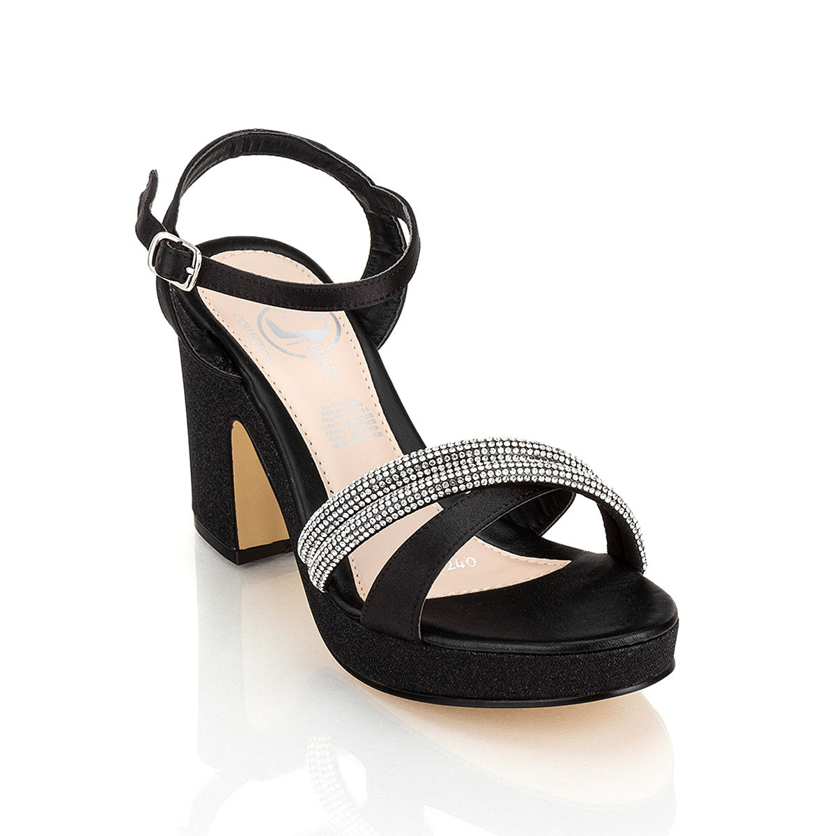 Sandalia Vestir Fiesta Graduación Para Mujer Moda Tacón Plata Joza 02930-03507