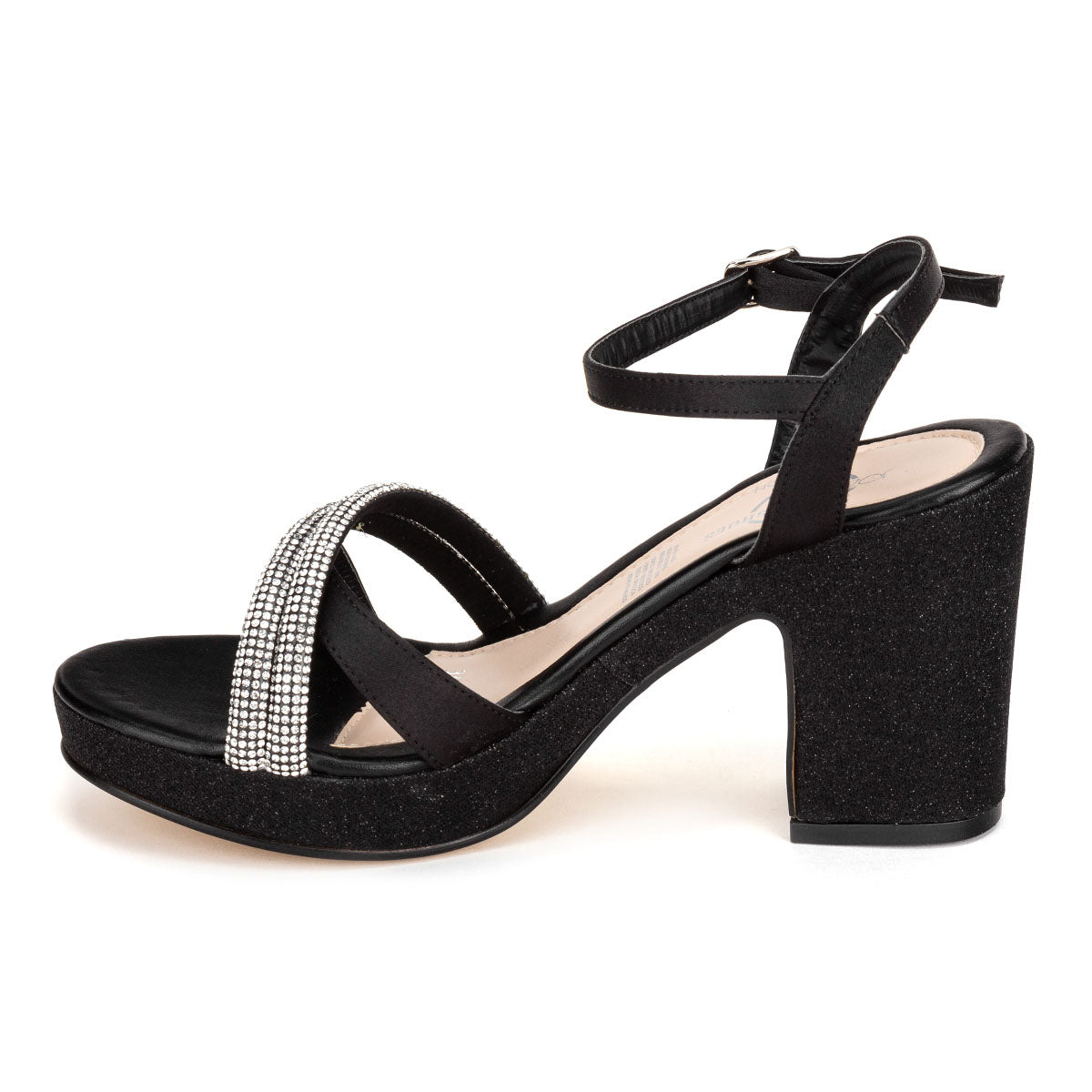 Sandalia Vestir Fiesta Graduación Para Mujer Moda Tacón Plata Joza 02930-03507