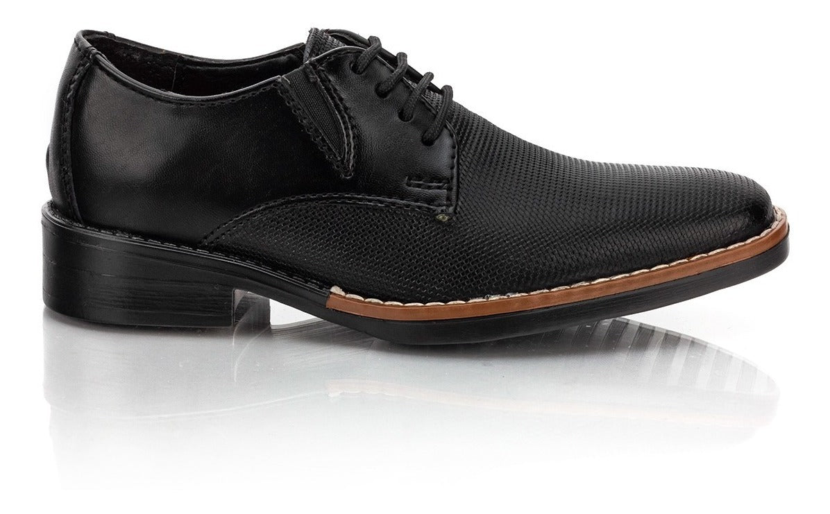 Zapato Vestir Formal Niño Negro Lugo Conti 16k361 Tres Reyes
