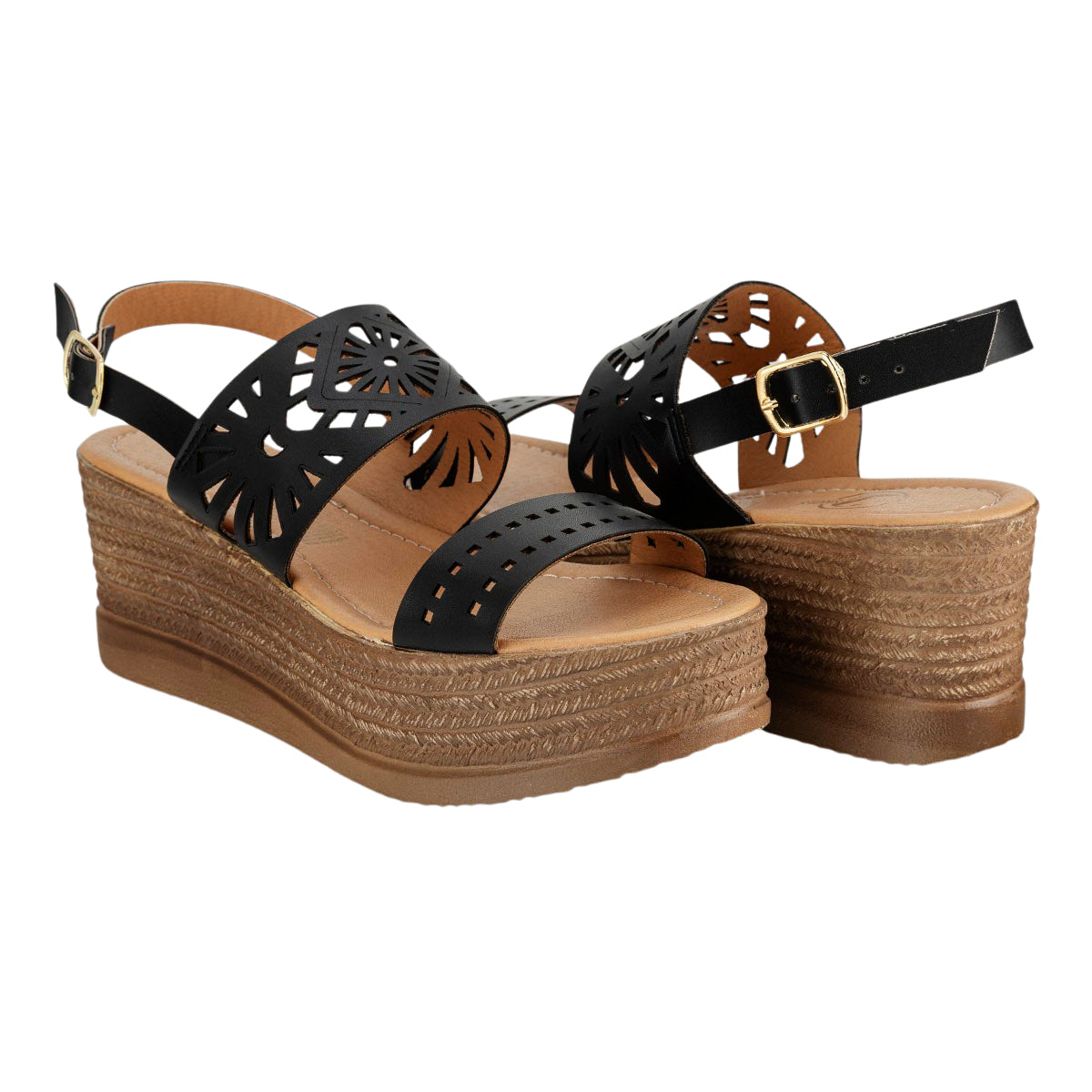 Sandalia Floral Cuña Dama Joza 06502