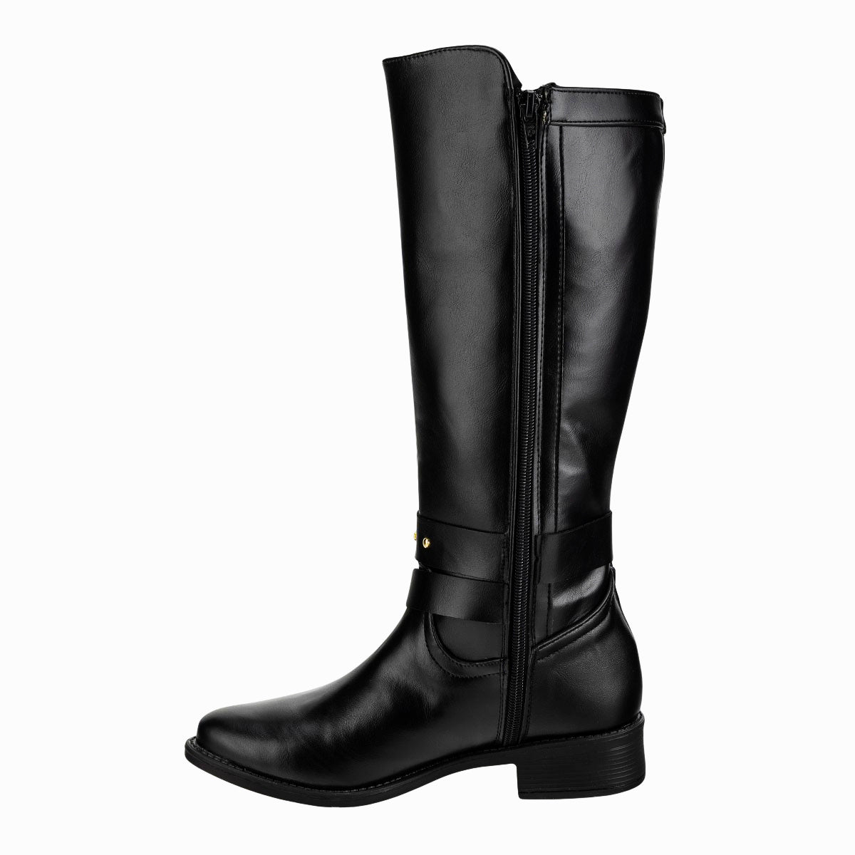 Botas Tipo Equitación Doble Hebilla Para Mujer Fusión 07966