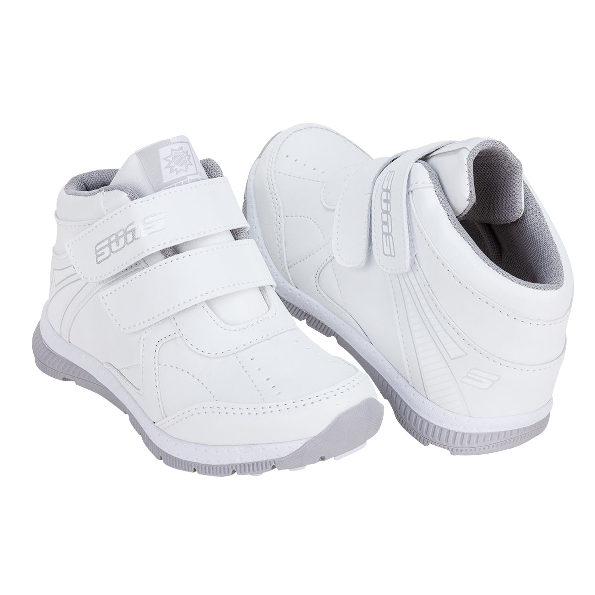 Tenis Blancos Escolar Bota Velcro Suns 03023