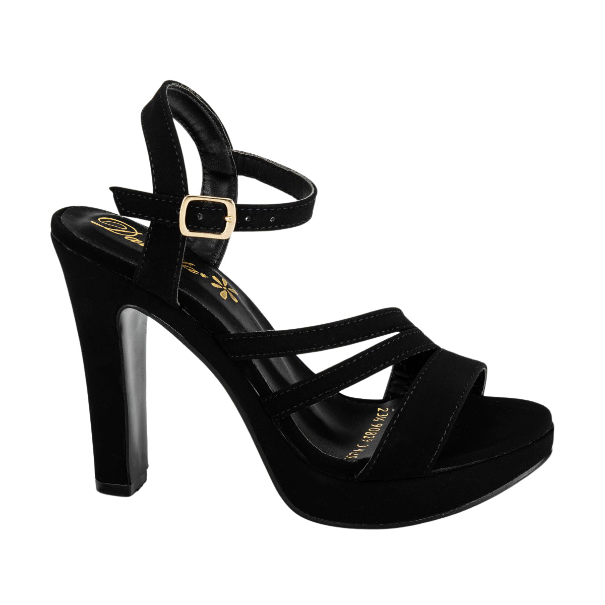 Zapatilla Abierta Negra Tiras Para Mujer Damita 05206