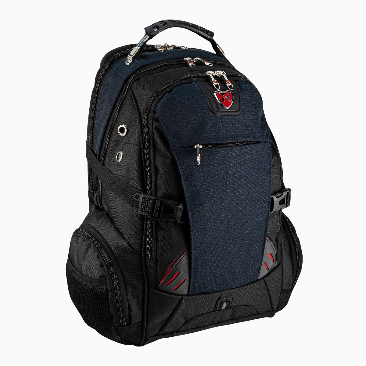 Mochila escolar color negro con azul