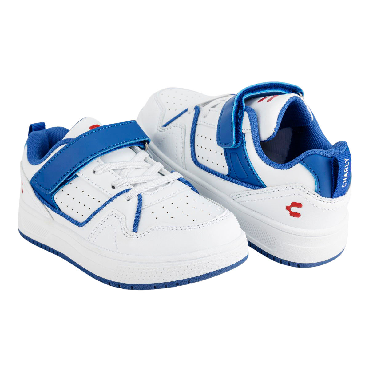 Tenis Moda Casual Niño Charly 05731/32 Blanco/Negro-Blanco/Rey