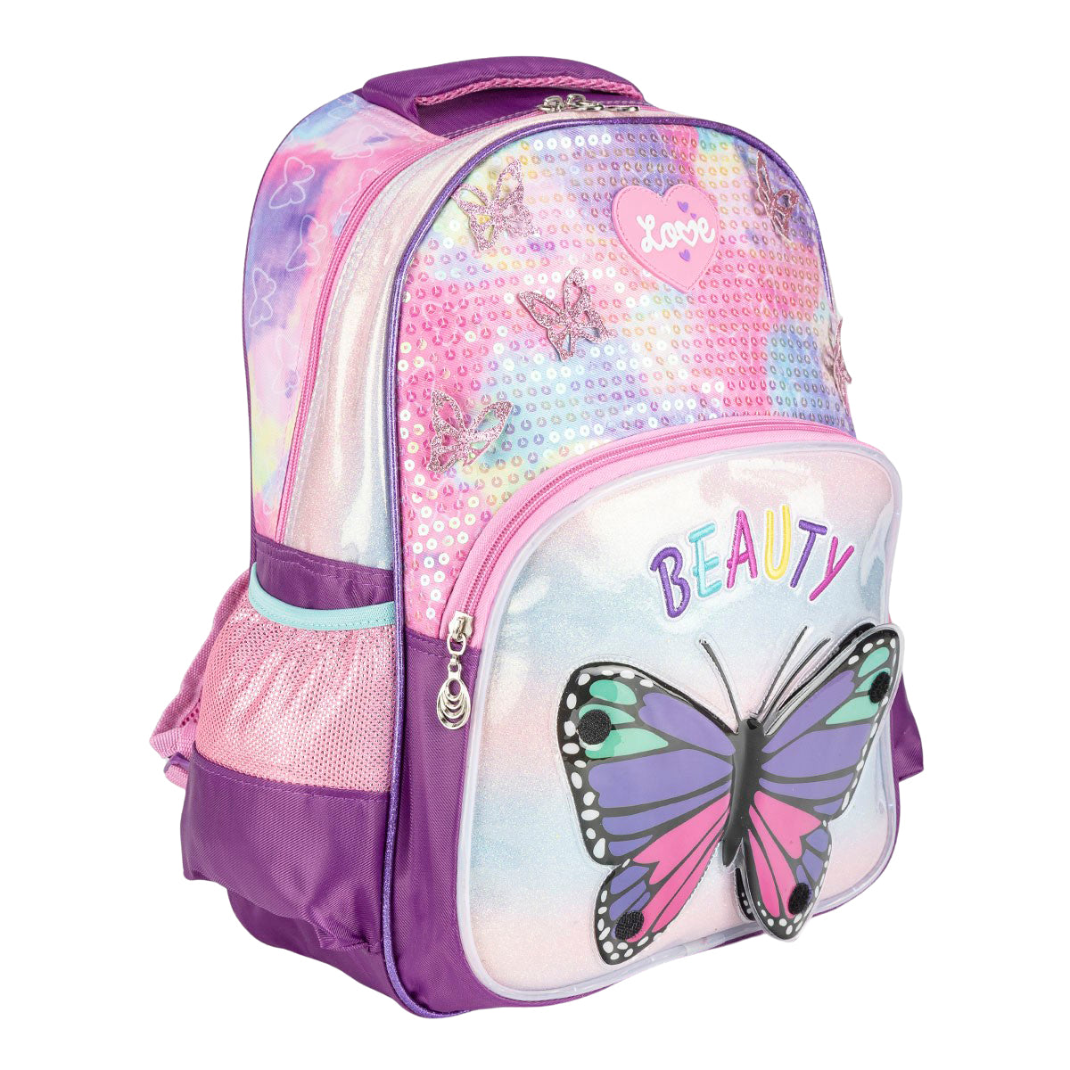 Set Mochila Lonchera Lapicera Mariposa Escolar 06059