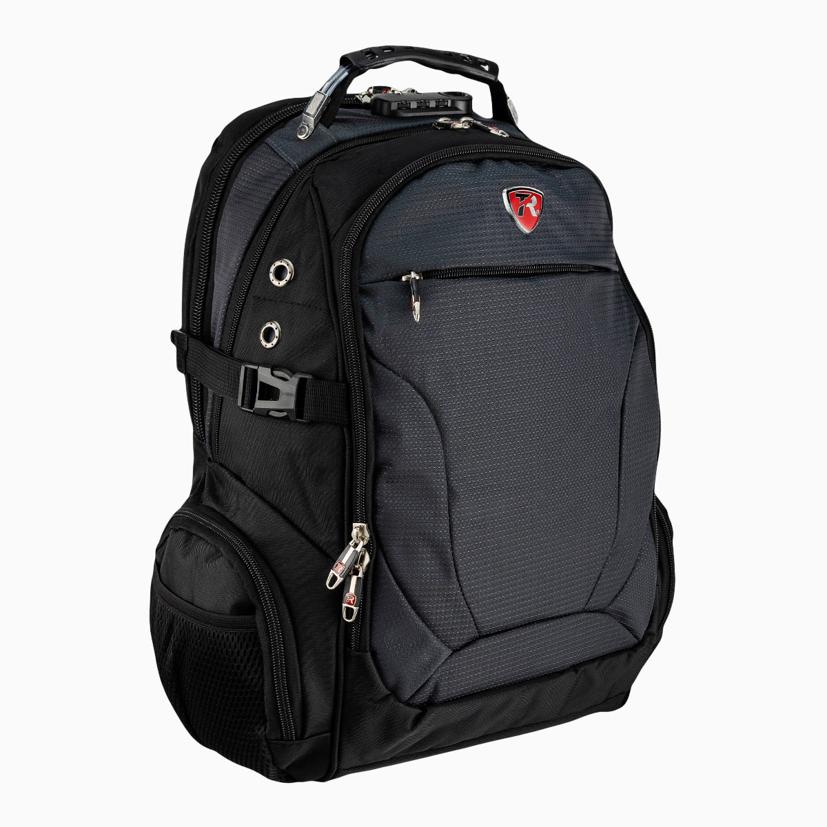 Mochila escolar color Negro con Gris