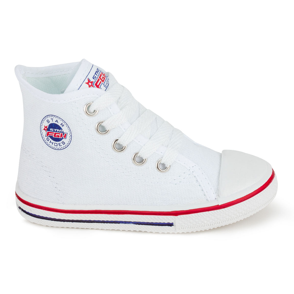 Tenis Blancos Bota Moderno Casual Niño Fghstars 01007 - Tres Reyes Zapaterías - México