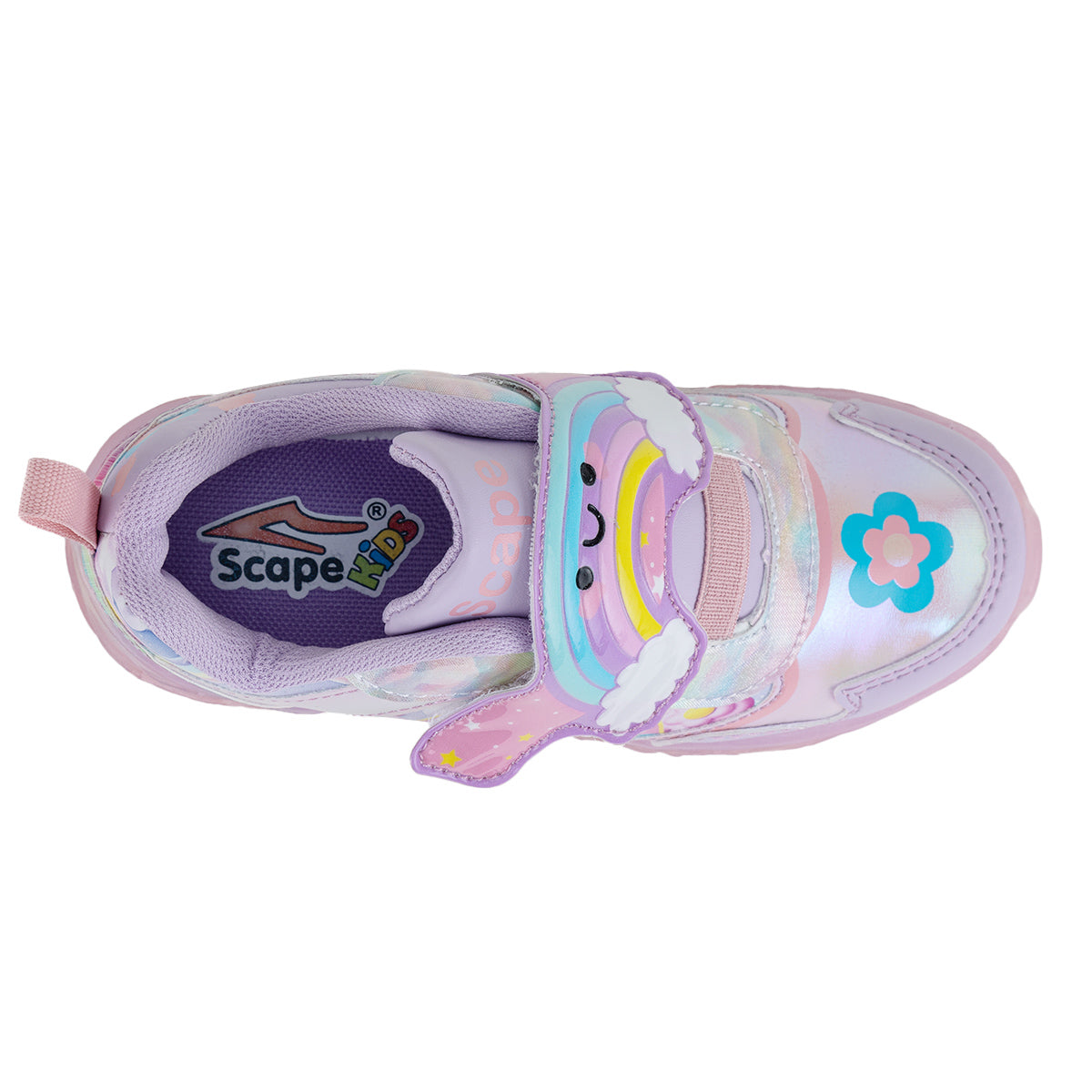 Tenis Arcoiris Poni Luz Led Niña Scape 04837