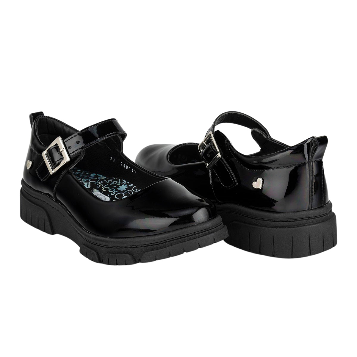 Zapato Charol Escolar Corazón Niña Blasito 05415