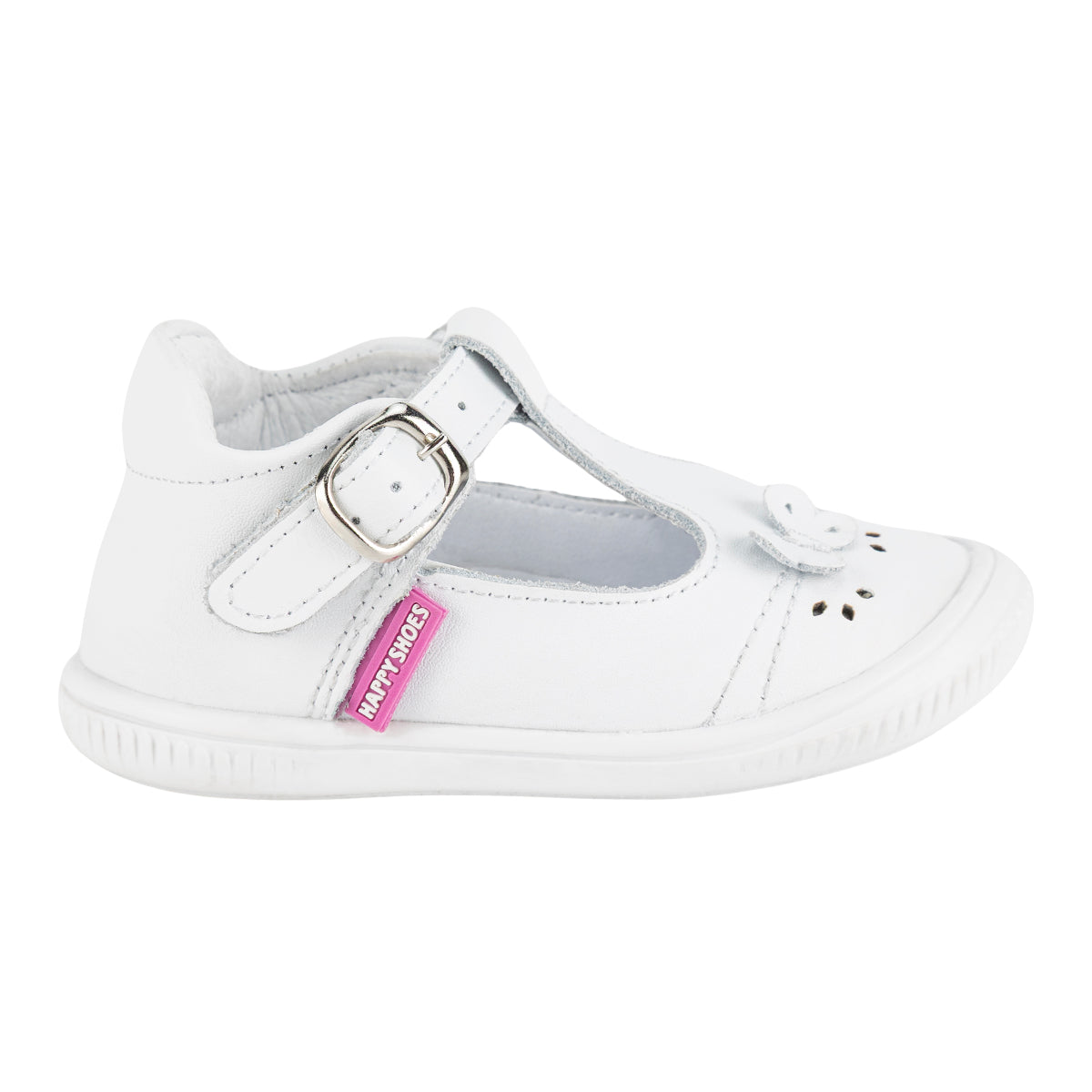 Zapato Happy Shoes Blanco T-Strap Para Bebé Niña 09202