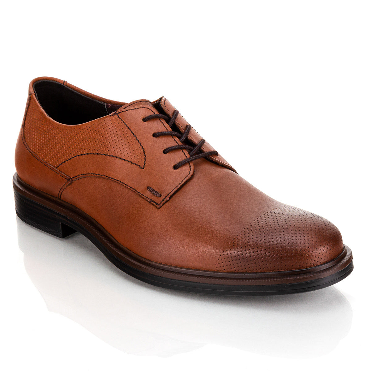 Zapato Cómodo Derby Para Hombre Flexi 03251/52 Negro-Tan
