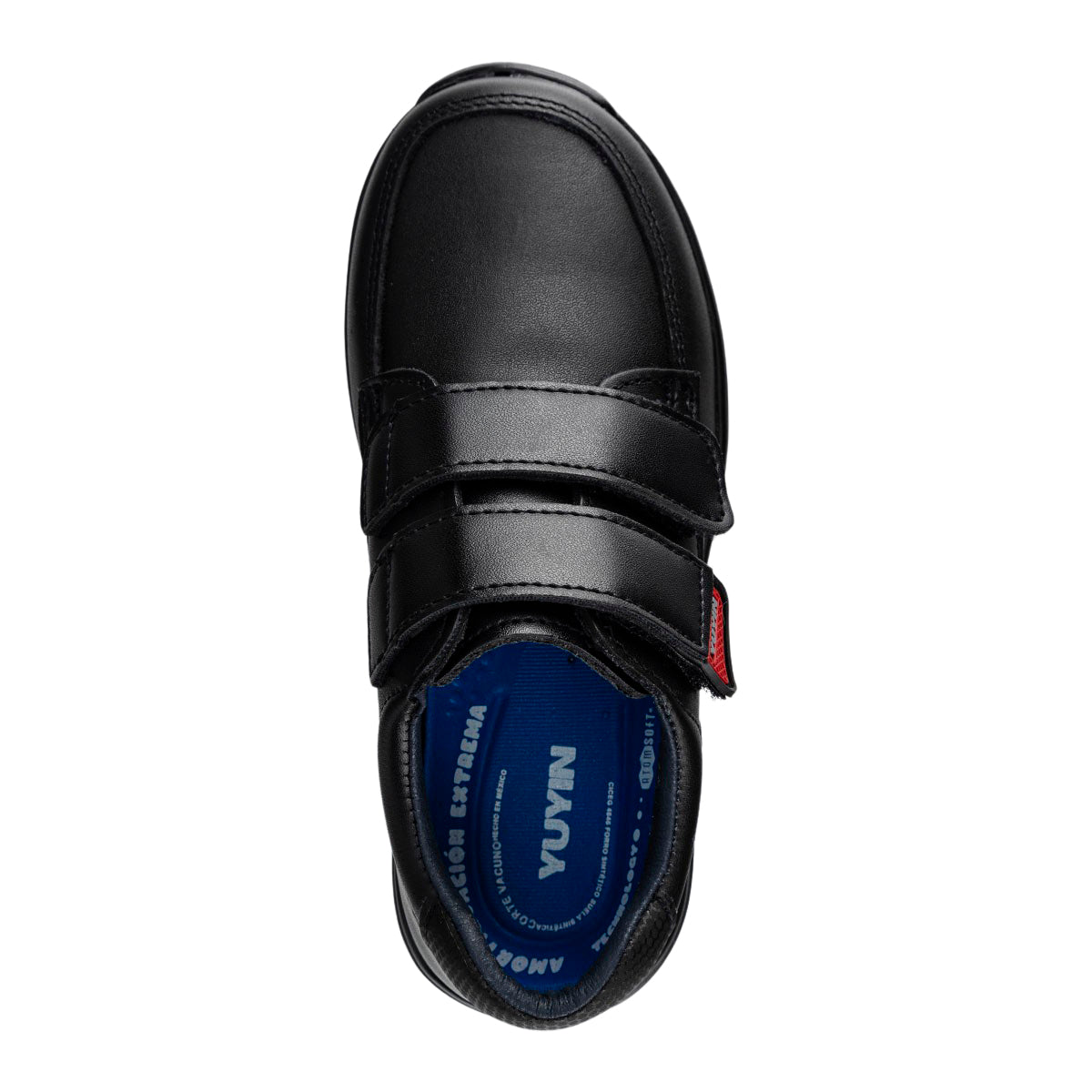 Zapato Escolar Velcro Negro Niño Yuyin 05598