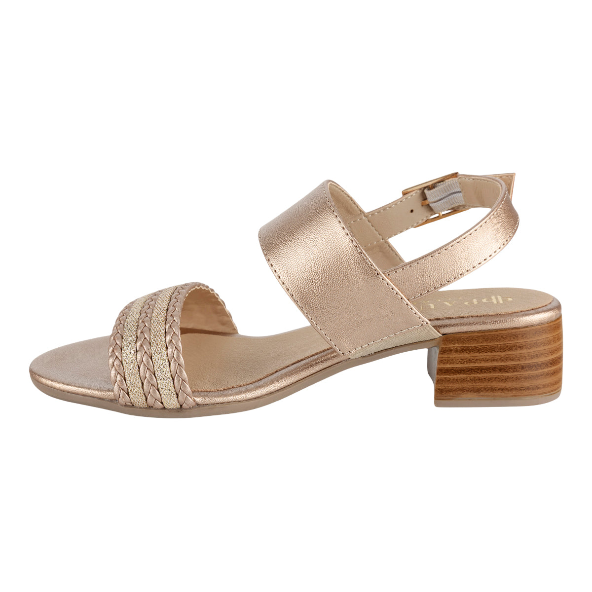 Sandalia Tacón Bajo Gold Mujer Paulie 08195